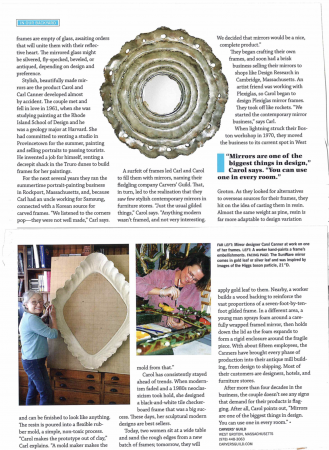 New England Home magazine article featuring beautiful carvers guild mirrors pg 2